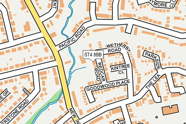 ST4 8BB map - OS OpenMap – Local (Ordnance Survey)