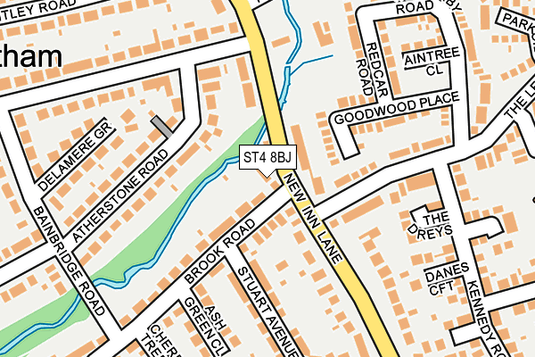 ST4 8BJ map - OS OpenMap – Local (Ordnance Survey)