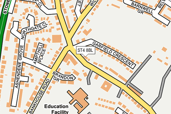 ST4 8BL map - OS OpenMap – Local (Ordnance Survey)