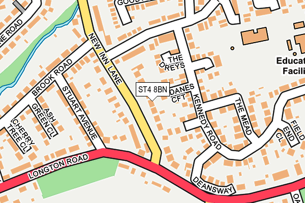ST4 8BN map - OS OpenMap – Local (Ordnance Survey)