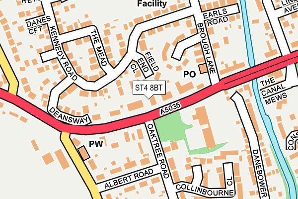 ST4 8BT map - OS OpenMap – Local (Ordnance Survey)