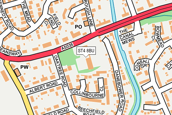 ST4 8BU map - OS OpenMap – Local (Ordnance Survey)
