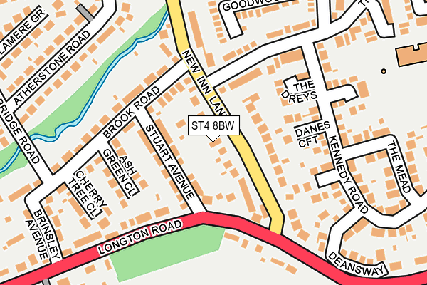 ST4 8BW map - OS OpenMap – Local (Ordnance Survey)