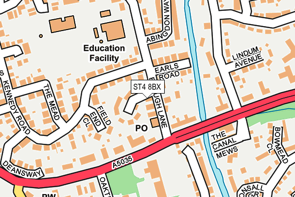 ST4 8BX map - OS OpenMap – Local (Ordnance Survey)