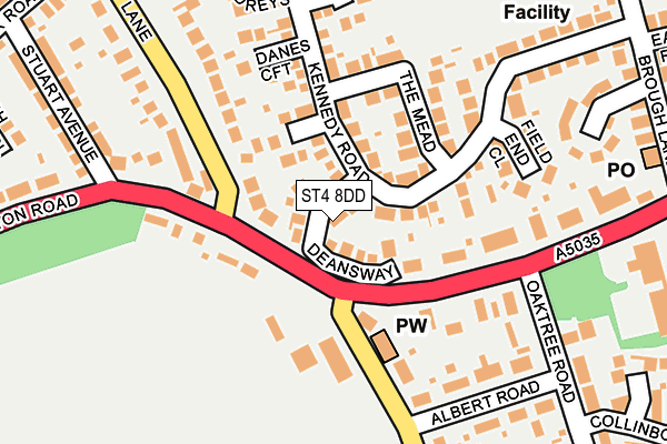 ST4 8DD map - OS OpenMap – Local (Ordnance Survey)