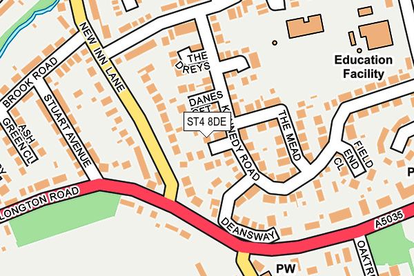 ST4 8DE map - OS OpenMap – Local (Ordnance Survey)