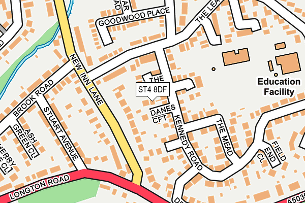 ST4 8DF map - OS OpenMap – Local (Ordnance Survey)