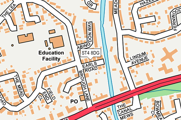 ST4 8DG map - OS OpenMap – Local (Ordnance Survey)