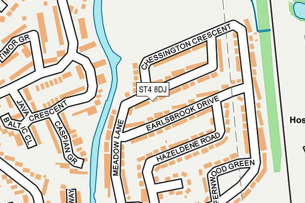 ST4 8DJ map - OS OpenMap – Local (Ordnance Survey)