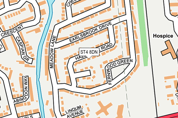 ST4 8DN map - OS OpenMap – Local (Ordnance Survey)