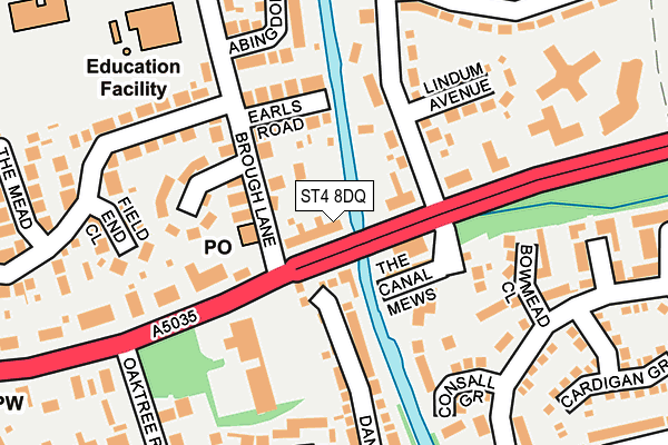 ST4 8DQ map - OS OpenMap – Local (Ordnance Survey)