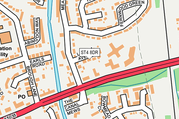 ST4 8DR map - OS OpenMap – Local (Ordnance Survey)