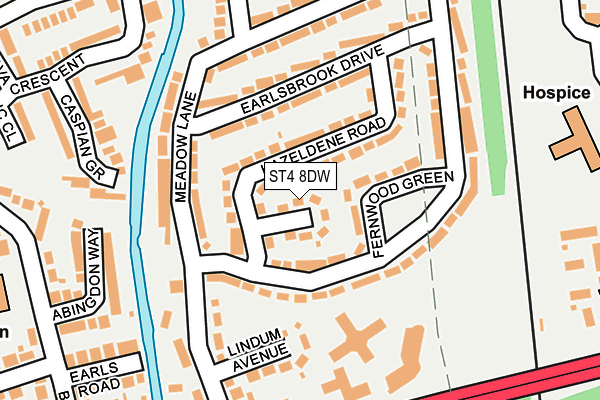 ST4 8DW map - OS OpenMap – Local (Ordnance Survey)