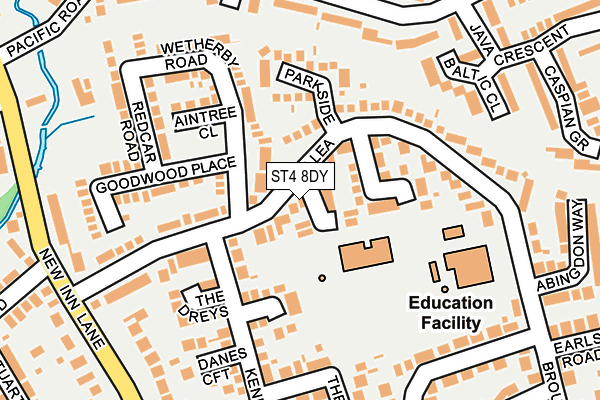 ST4 8DY map - OS OpenMap – Local (Ordnance Survey)