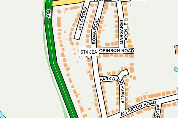ST4 8EA map - OS OpenMap – Local (Ordnance Survey)