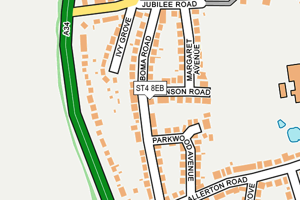 ST4 8EB map - OS OpenMap – Local (Ordnance Survey)