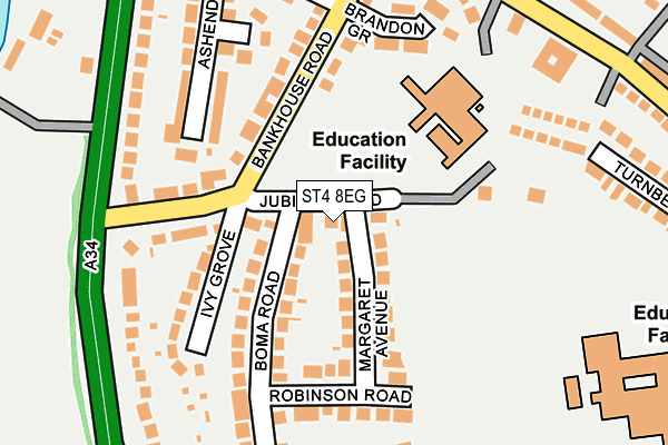 ST4 8EG map - OS OpenMap – Local (Ordnance Survey)