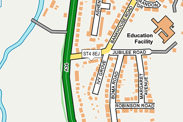 ST4 8EJ map - OS OpenMap – Local (Ordnance Survey)