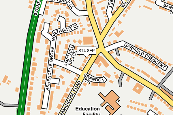 ST4 8EP map - OS OpenMap – Local (Ordnance Survey)