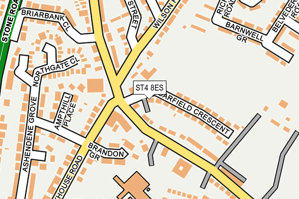 ST4 8ES map - OS OpenMap – Local (Ordnance Survey)