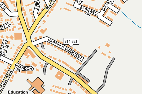 ST4 8ET map - OS OpenMap – Local (Ordnance Survey)