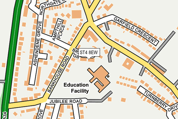 ST4 8EW map - OS OpenMap – Local (Ordnance Survey)