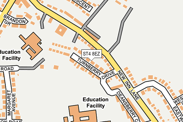 ST4 8EZ map - OS OpenMap – Local (Ordnance Survey)