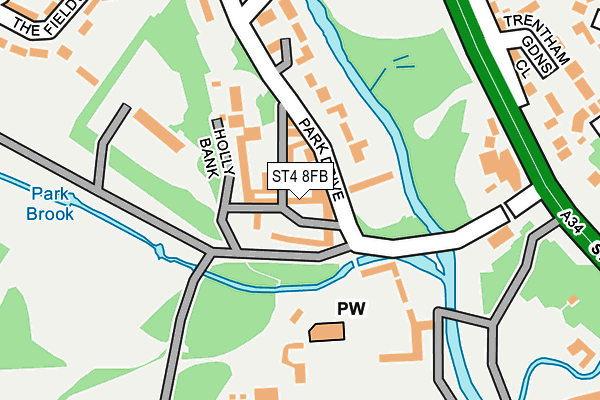 ST4 8FB map - OS OpenMap – Local (Ordnance Survey)