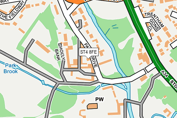 ST4 8FE map - OS OpenMap – Local (Ordnance Survey)