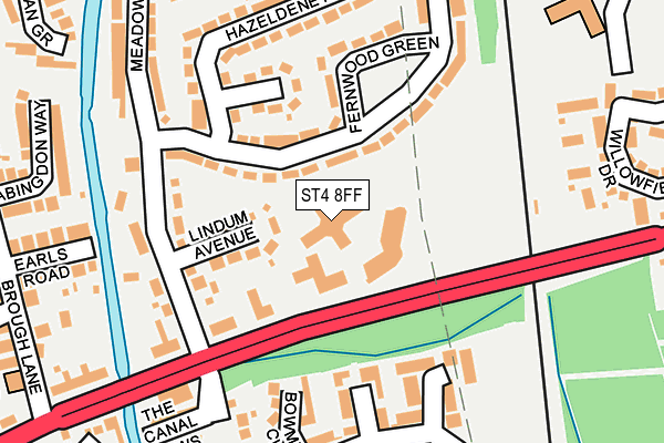 ST4 8FF map - OS OpenMap – Local (Ordnance Survey)