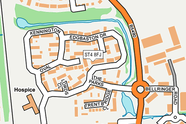 ST4 8FJ map - OS OpenMap – Local (Ordnance Survey)