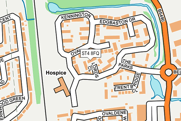 ST4 8FQ map - OS OpenMap – Local (Ordnance Survey)