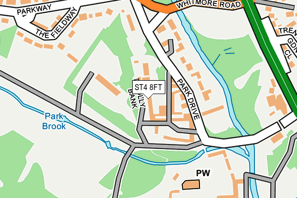ST4 8FT map - OS OpenMap – Local (Ordnance Survey)