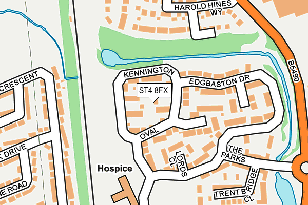 ST4 8FX map - OS OpenMap – Local (Ordnance Survey)