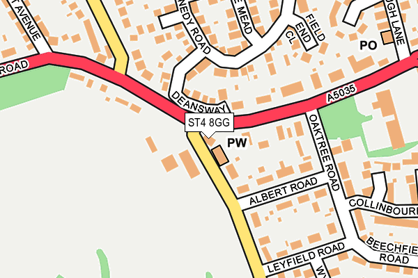 ST4 8GG map - OS OpenMap – Local (Ordnance Survey)