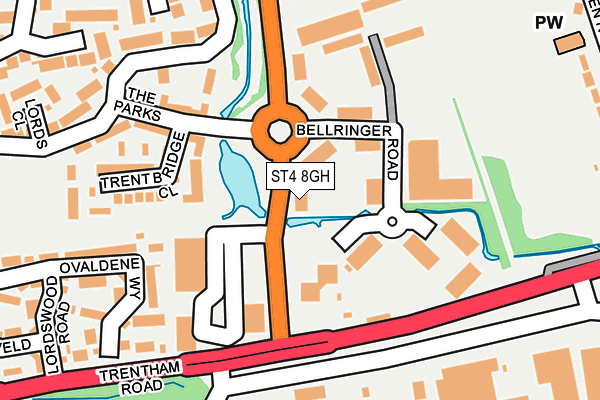 ST4 8GH map - OS OpenMap – Local (Ordnance Survey)