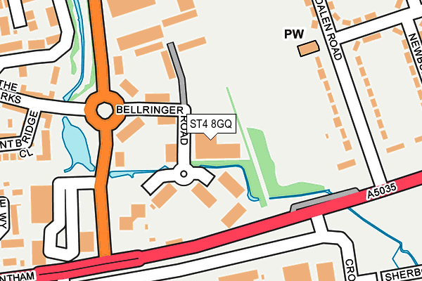 ST4 8GQ map - OS OpenMap – Local (Ordnance Survey)