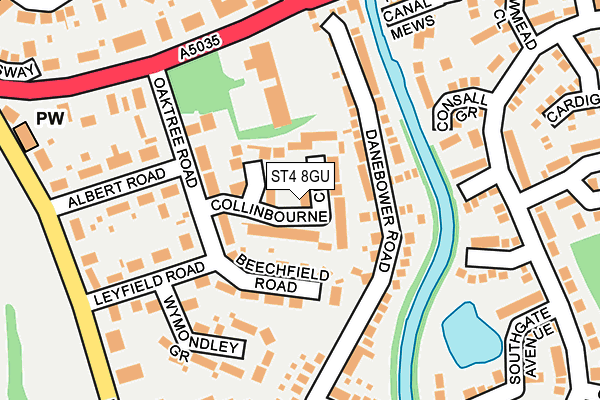 ST4 8GU map - OS OpenMap – Local (Ordnance Survey)