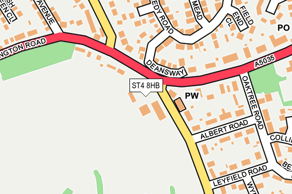 ST4 8HB map - OS OpenMap – Local (Ordnance Survey)