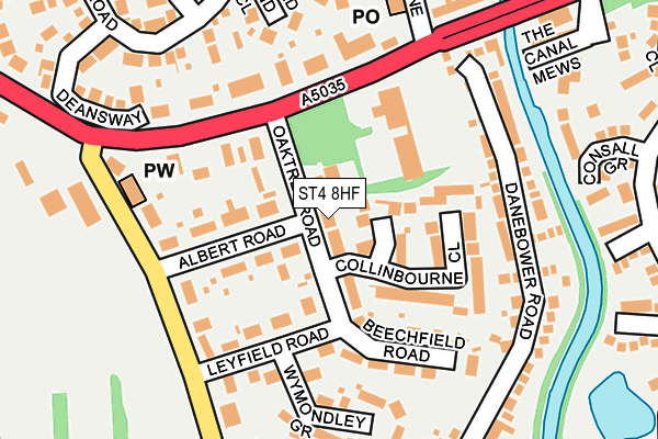 ST4 8HF map - OS OpenMap – Local (Ordnance Survey)