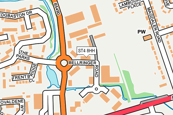 ST4 8HH map - OS OpenMap – Local (Ordnance Survey)
