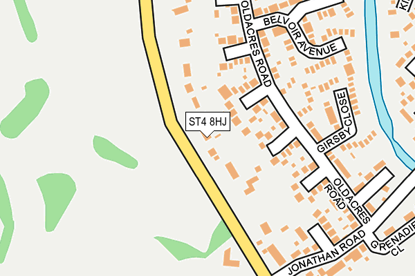 ST4 8HJ map - OS OpenMap – Local (Ordnance Survey)