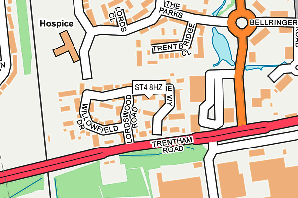 ST4 8HZ map - OS OpenMap – Local (Ordnance Survey)