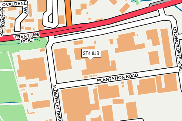 ST4 8JB map - OS OpenMap – Local (Ordnance Survey)