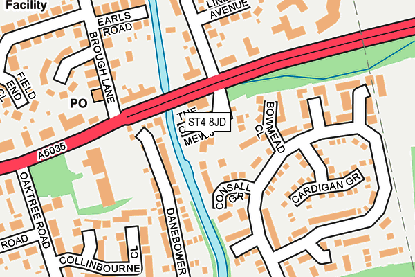 ST4 8JD map - OS OpenMap – Local (Ordnance Survey)