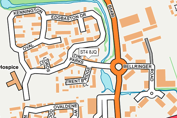 ST4 8JQ map - OS OpenMap – Local (Ordnance Survey)