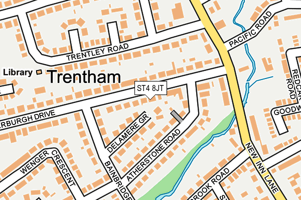 ST4 8JT map - OS OpenMap – Local (Ordnance Survey)