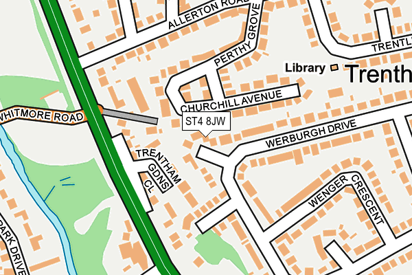 ST4 8JW map - OS OpenMap – Local (Ordnance Survey)
