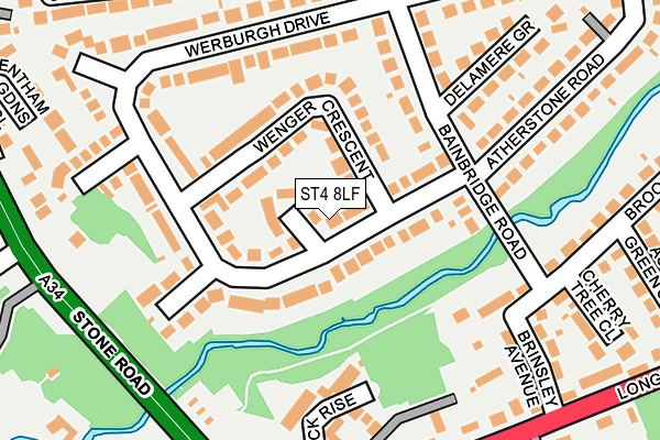 ST4 8LF map - OS OpenMap – Local (Ordnance Survey)