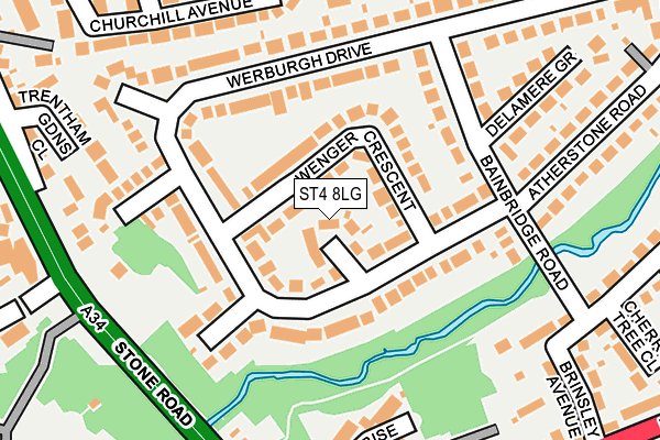 ST4 8LG map - OS OpenMap – Local (Ordnance Survey)